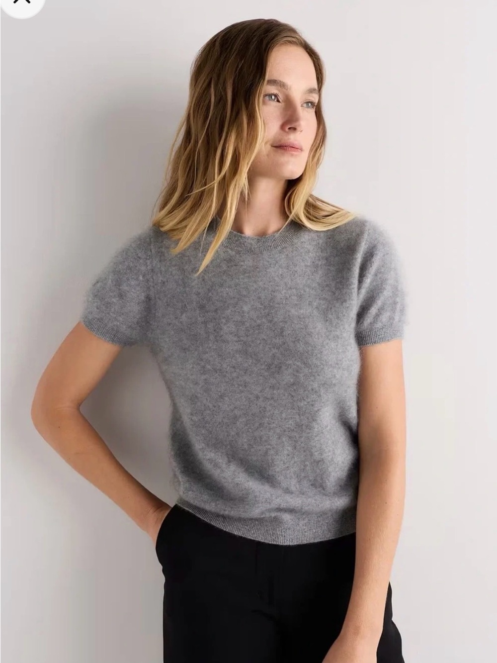 NWOT H&M Short-Sleeve Sweater in Gray Size S